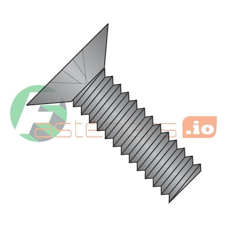 #2-56 X 3/16 In Phillips Flat Machine Screw, Black Oxide 18-8 Stainless Steel, 5000 PK